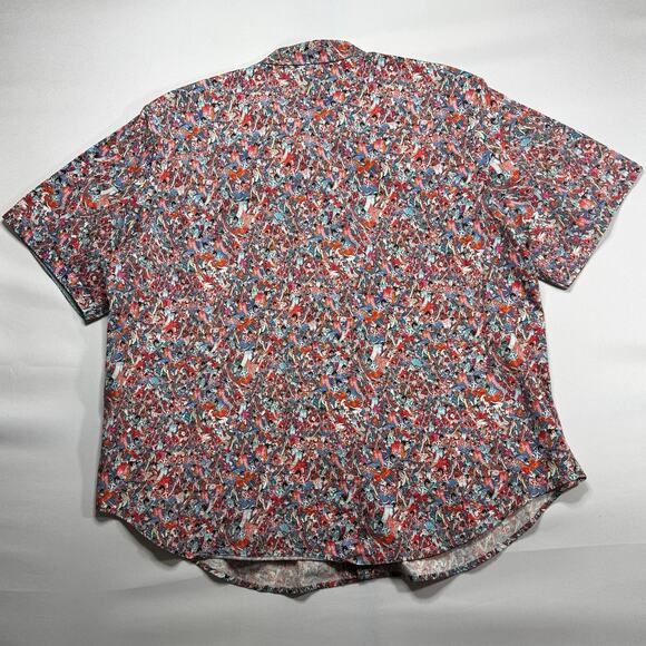 Robert Graham Men' Short Sleeve Samurai Warrior Print Button Up Shirt - Size 2XL - Picture 2 of 5